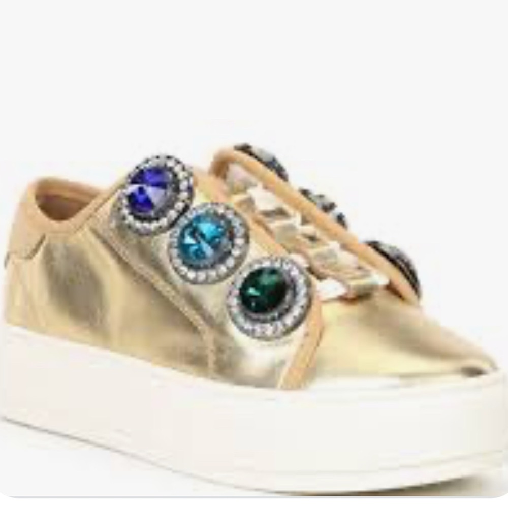 Gold Embellished Women's Sneakers NIB
